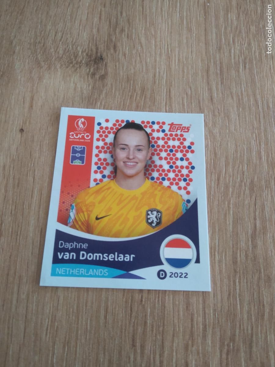 Cartes &agrave; collectionner de Football: 287 VAN DOMSELAAR PAISES BAJOS CROMO TOPPS EURO FEMENINA 2025 EUROCOPA FUTBOL FEMENINO UEFA WOMEN'S