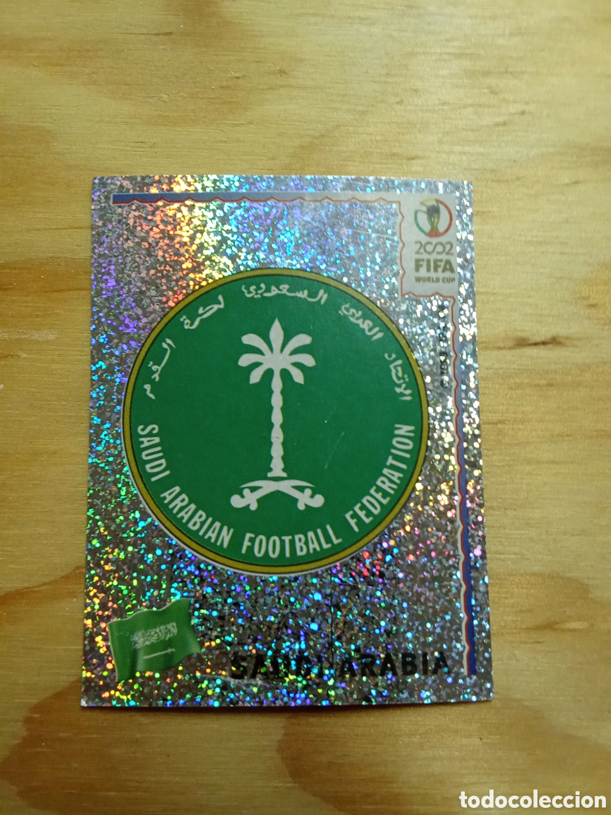 Cromos de F&uacute;tbol: ESCUDO ARABIA SAUDI 332 MUNDIAL WORLD CUP KOREA JAPON 2002 PANINI NUNCA PEGADO