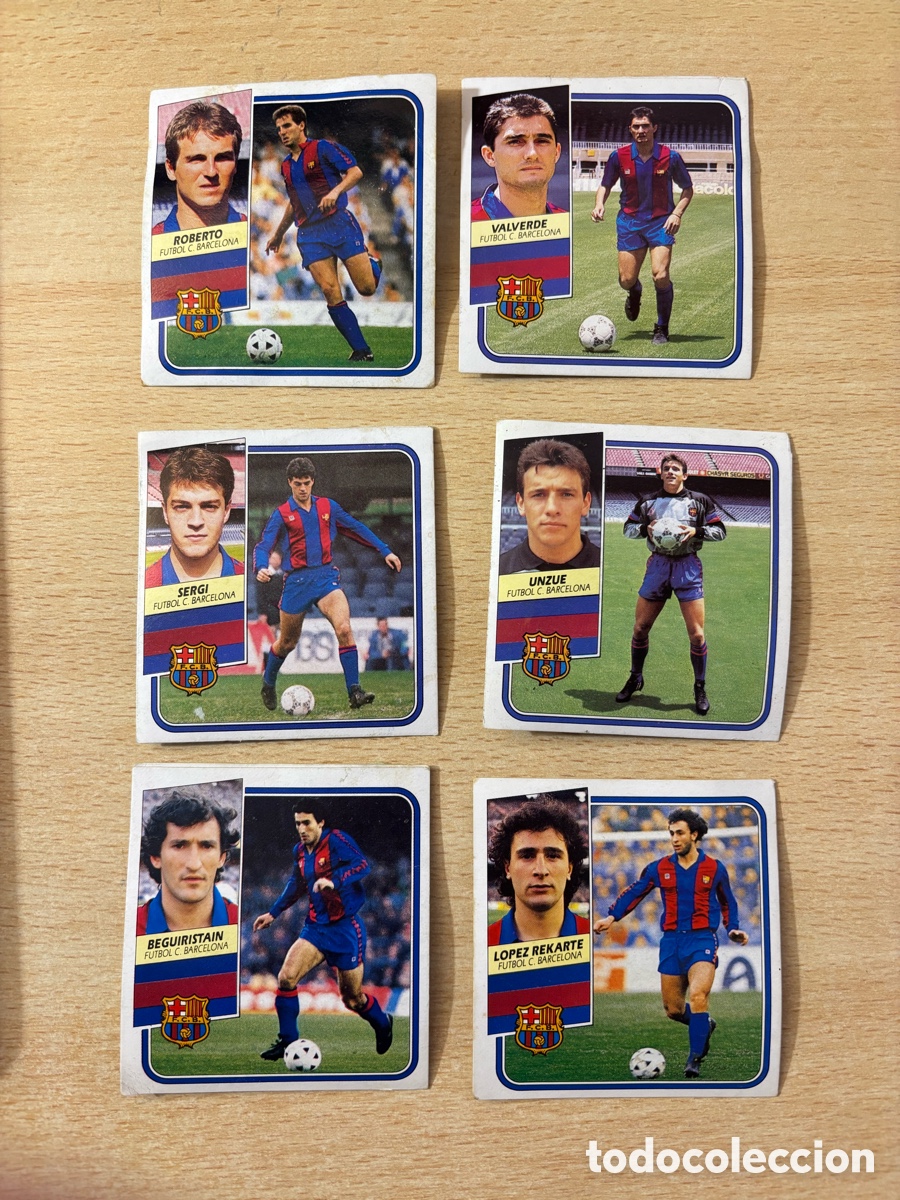 Cromos de Futebol: 6 cromos FC Barcelona Ediciones Este 89/90 recuperados