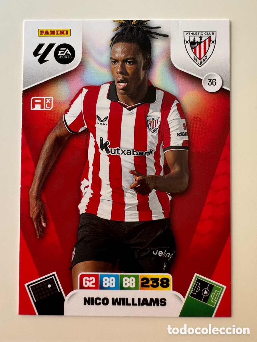 Cromos de F&uacute;tbol: PANINI ADRENALYN XL LIGA EA SPORTS 2025-2026 25-26 &ndash; N&ordm; 36 &ndash; Nico Williams Athletic Club