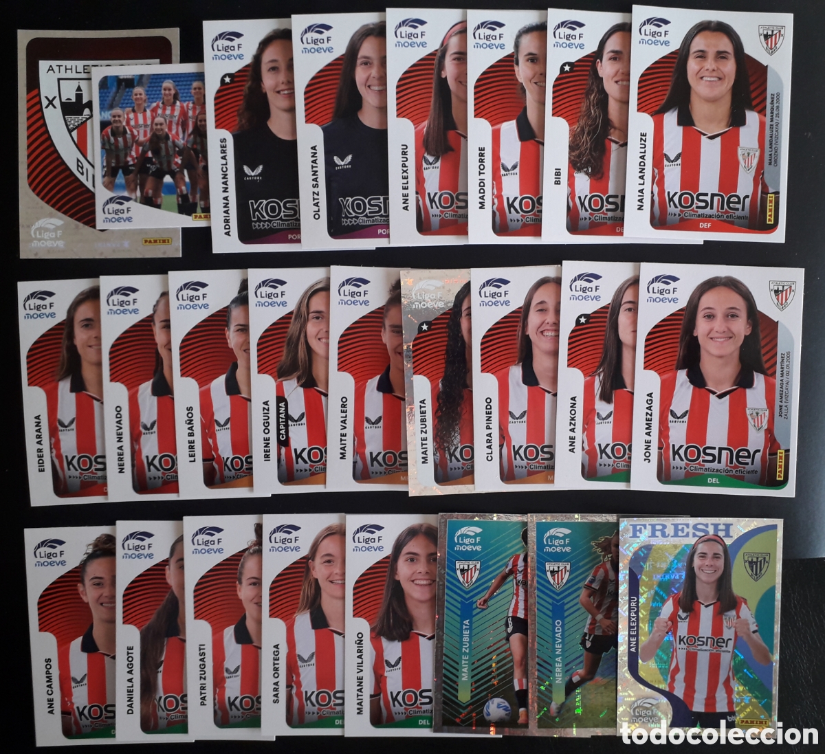 Cromos de F&uacute;tbol: 25 CROMOS ATHLETIC BILBAO LIGA F FEMENINA 2025 2026 25 26 PANINI EQUIPO COMPLETO CON ESP SIN PREMIUM