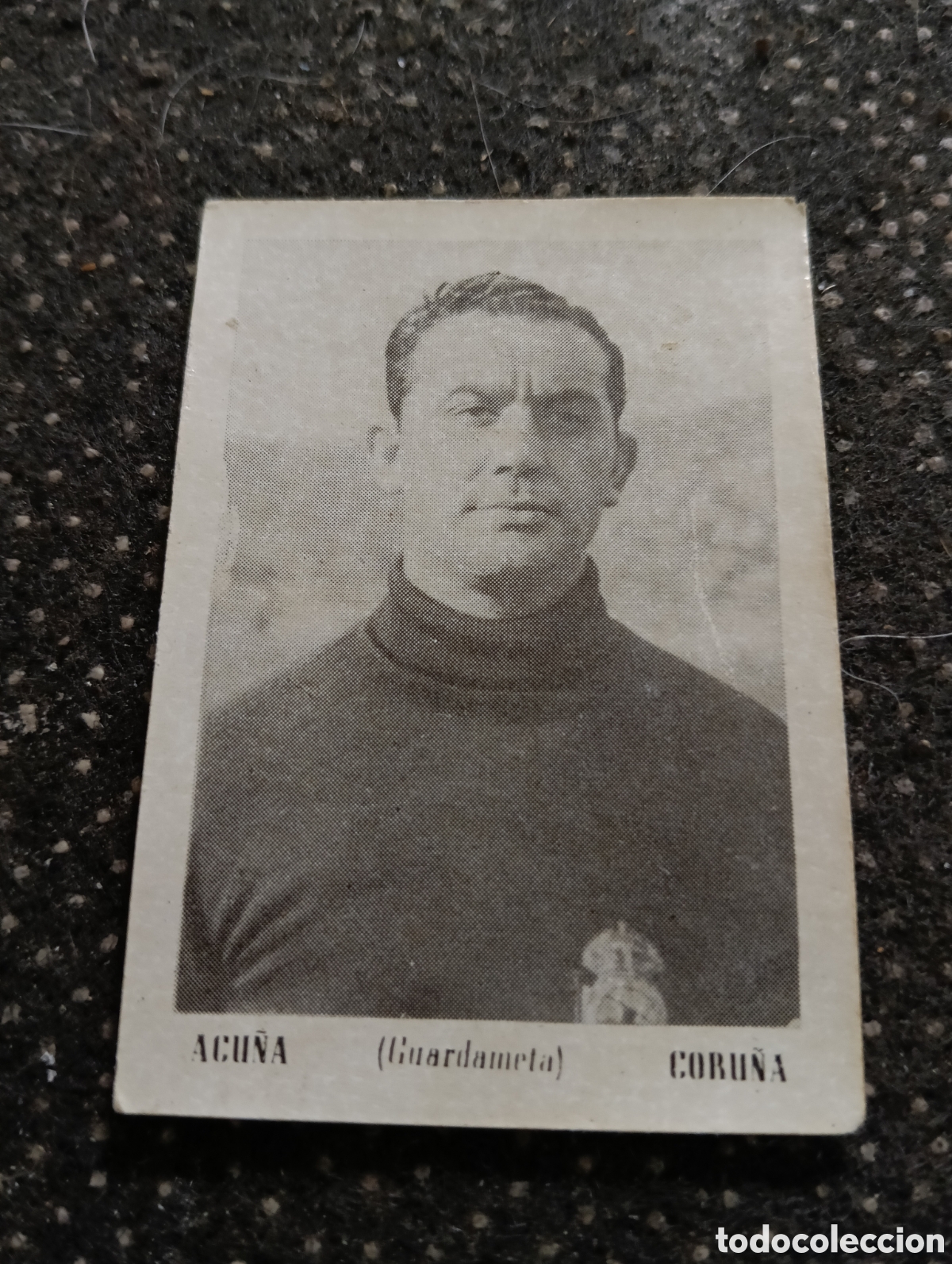Cromos de F&uacute;tbol: Cromo Acu&ntilde;a guardameta (portero) Deportivo de la Coru&ntilde;a liga 1951-52 chocolates olle