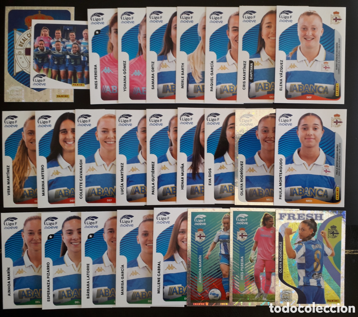 Cromos de F&uacute;tbol: 26 CROMOS DEP CORU&Ntilde;A LIGA F FEMENINA 2025 2026 25 26 PANINI EQUIPO COMPLETO CON ESPECIALES