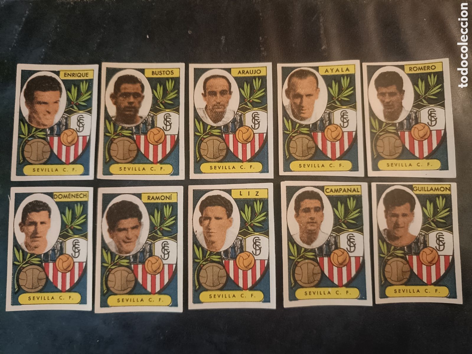 Cromos de Futebol: Lote de diez cromos SEVILLA CLUB de FUTBOL a&ntilde;os 50