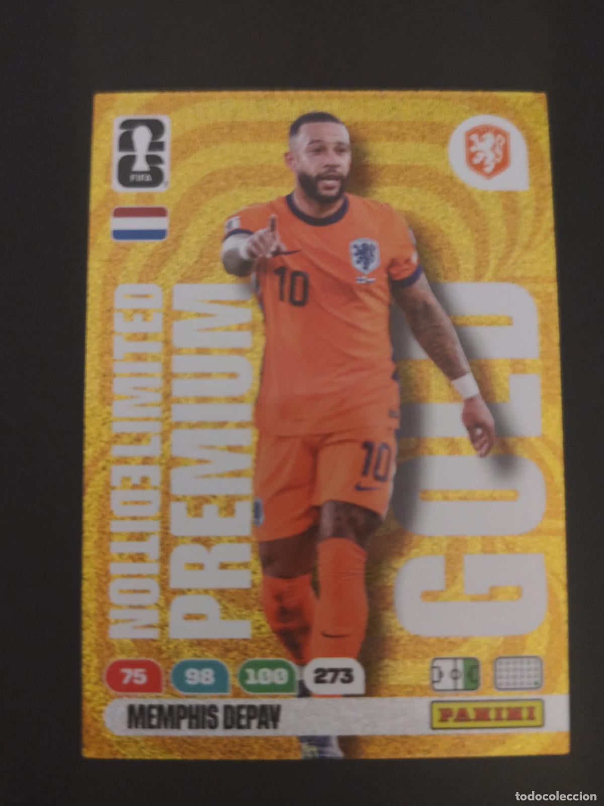 Cromos de F&uacute;tbol: MEMPHIS DEPAY HOLANDA PA&Iacute;SES BAJOS EDICI&Oacute;N LIMITADA GOLD ADRENALYN MUNDIAL FIFA WORLD CUP 2026