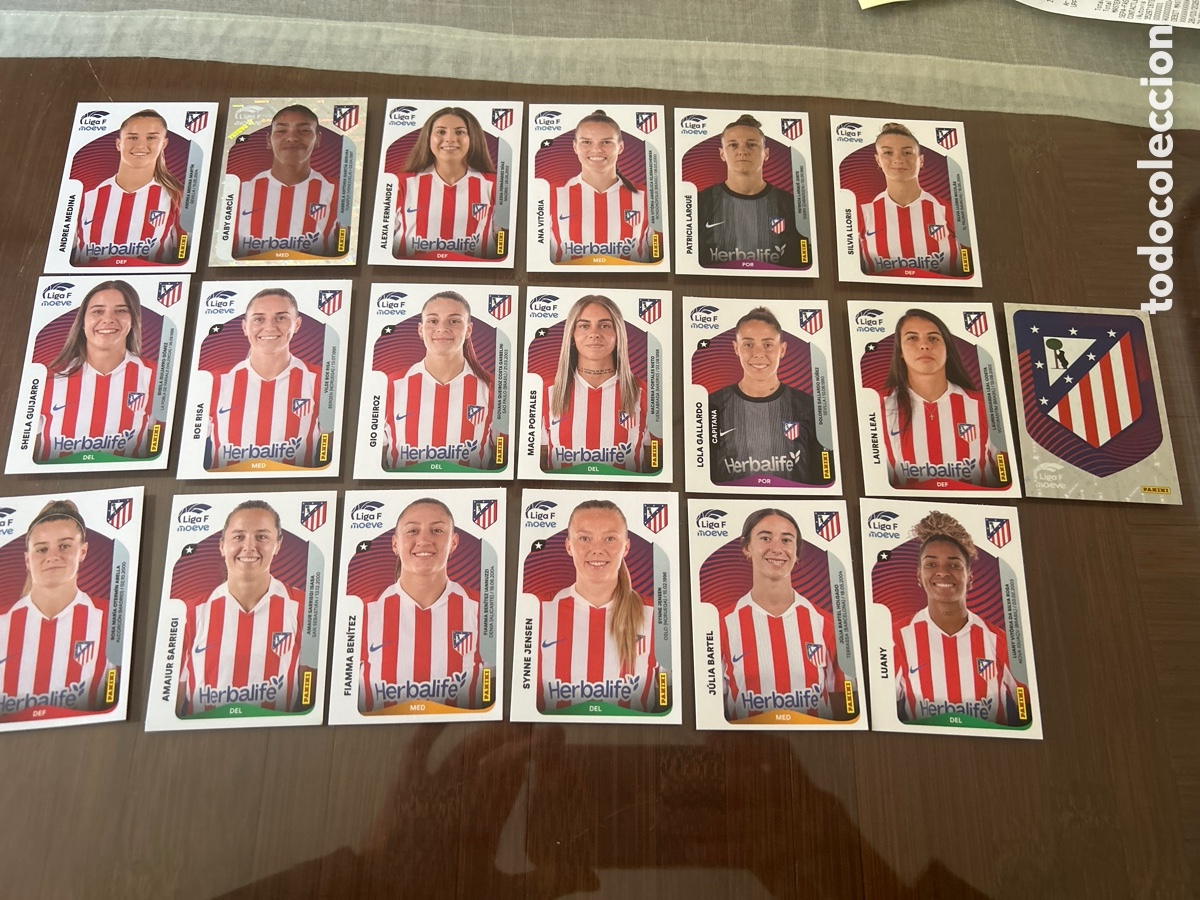 Cromos de F&uacute;tbol: 19 cromos Liga Femenina nuevos Atl&eacute;tico de Madrid 25/26