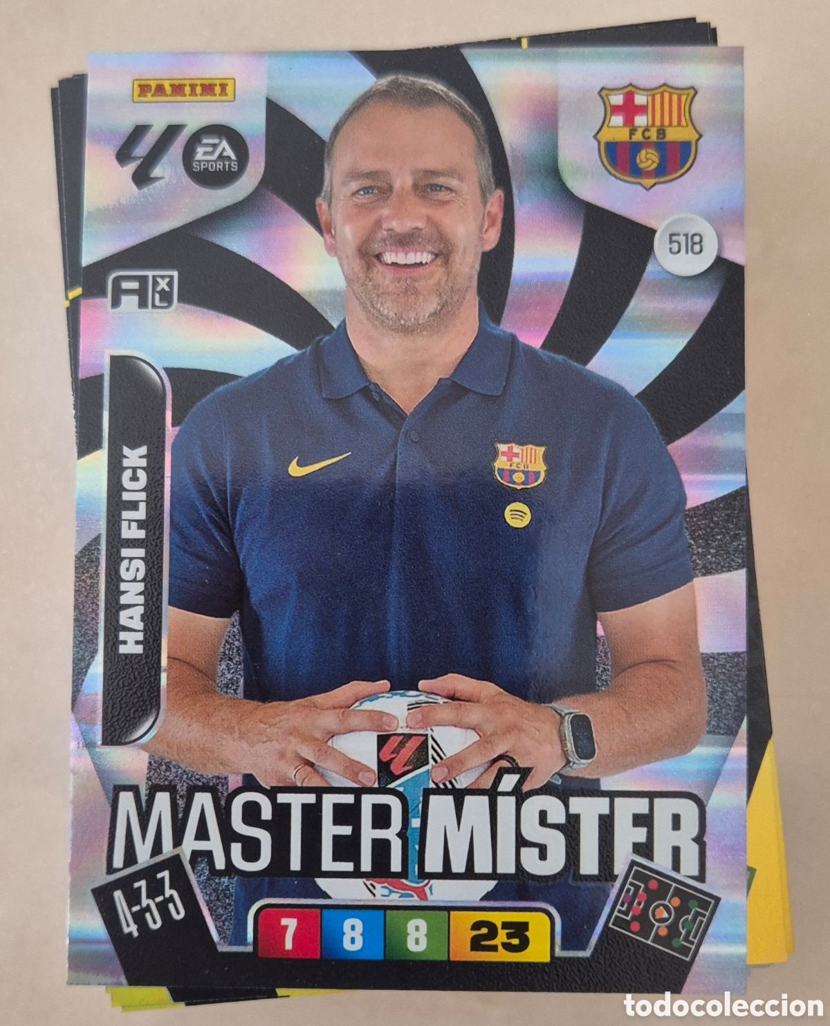 Football Stickers: 518 hansi flick barcelona master mister