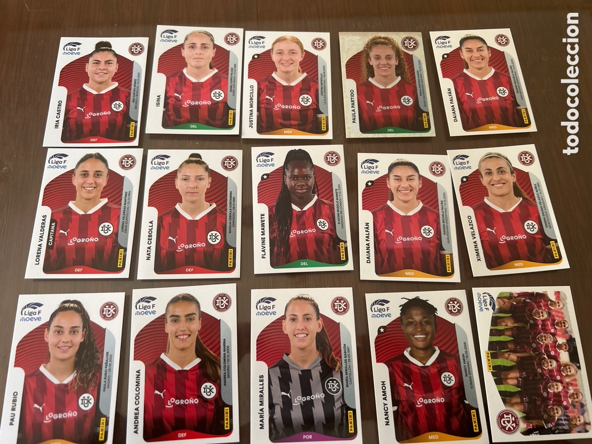 Cromos de F&uacute;tbol: 15 cromos Liga femenina Logro&ntilde;o 25/26 nuevos Panini