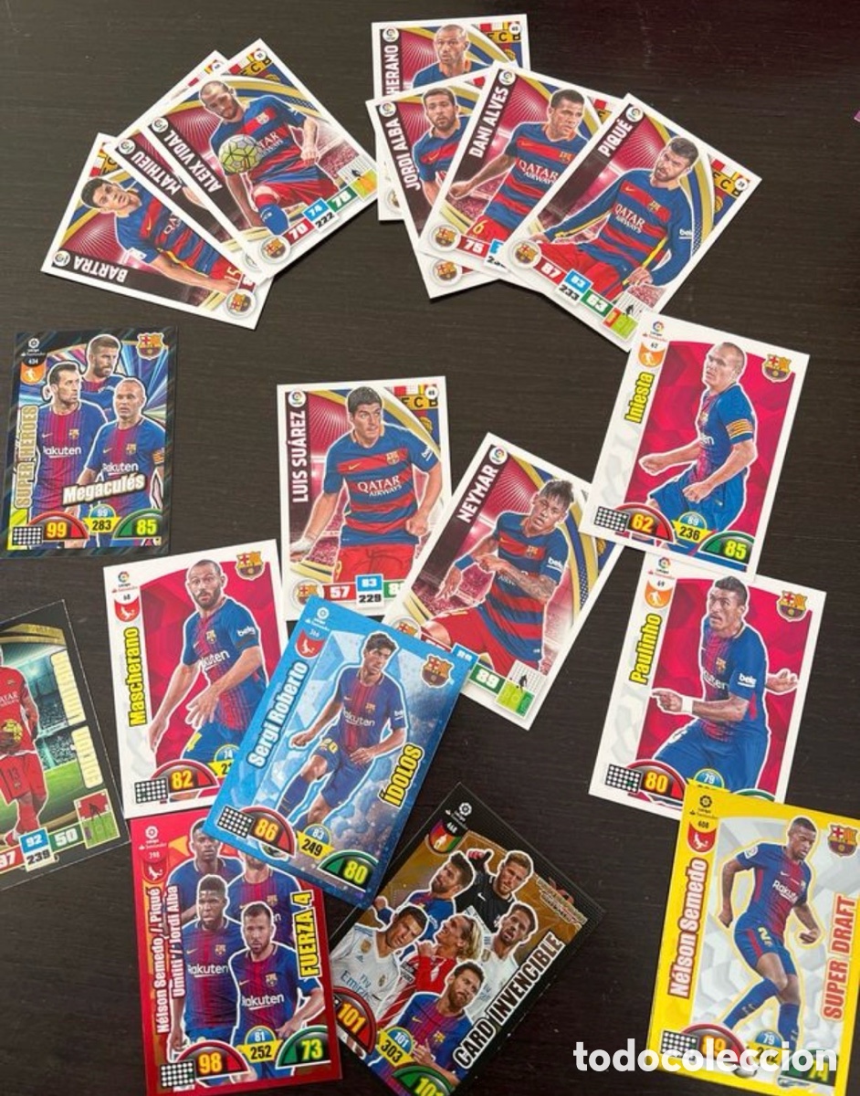 Cromos de F&uacute;tbol: Lote Cartas FC Barcelona Adrenalyn 2015-2017