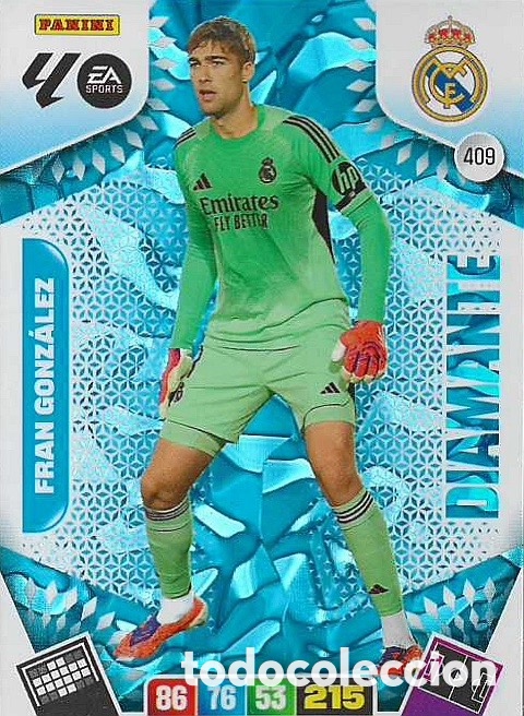 Cromos de F&uacute;tbol: 409.- FRAN GONZALEZ -DIAMANTE- (R. MADRID) ADRENALYN XL LIGA 2025/26 (PANINI)