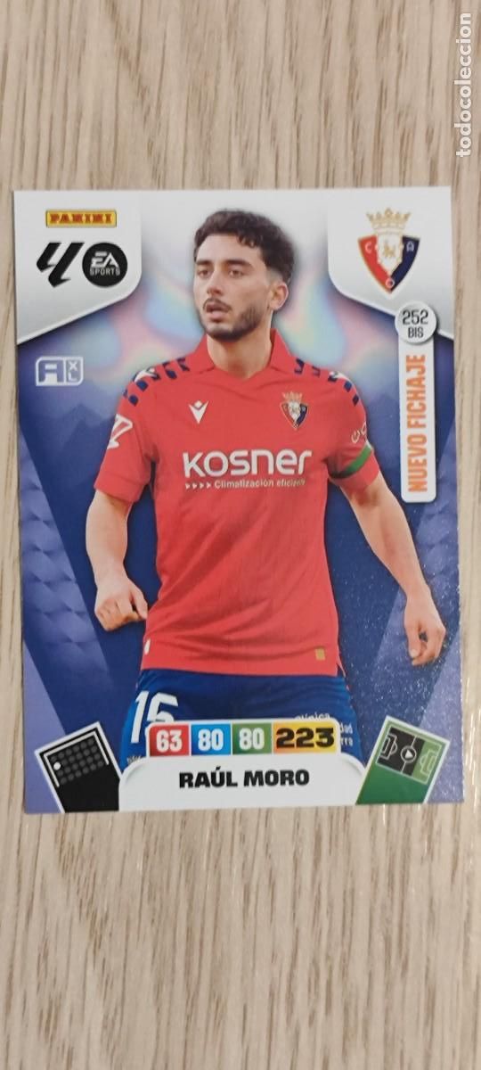 Cromos de F&uacute;tbol: ADRENALYN XL LA LIGA 25/26 CARD NUEVO FICHAJE RAUL MORO OSASUNA # 252BIS PANINI