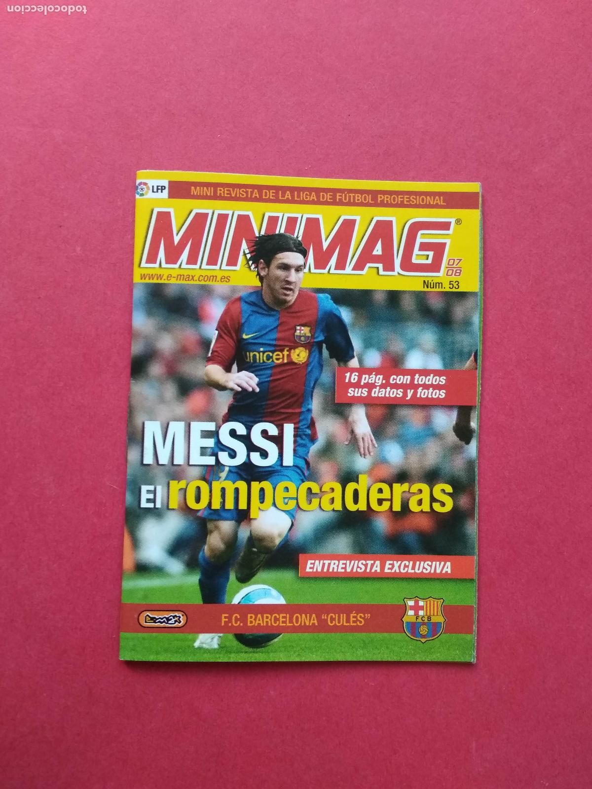 Cromos de F&uacute;tbol: MINI REVISTA MINIMAG LFP 07 08 2007 2008 CROMO N&ordm; 53 LEO MESSI FC BARCELONA