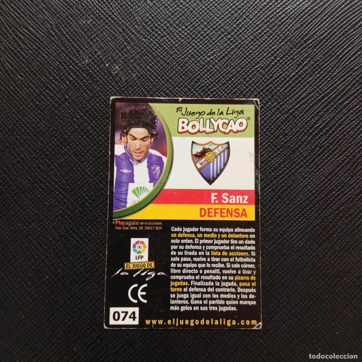 Cromos de F&uacute;tbol: 74 F SANZ MALAGA BOLLYCAO EL JUEGO DE LA LIGA 2004 2005 CROMO 04 05 - A35 PG370