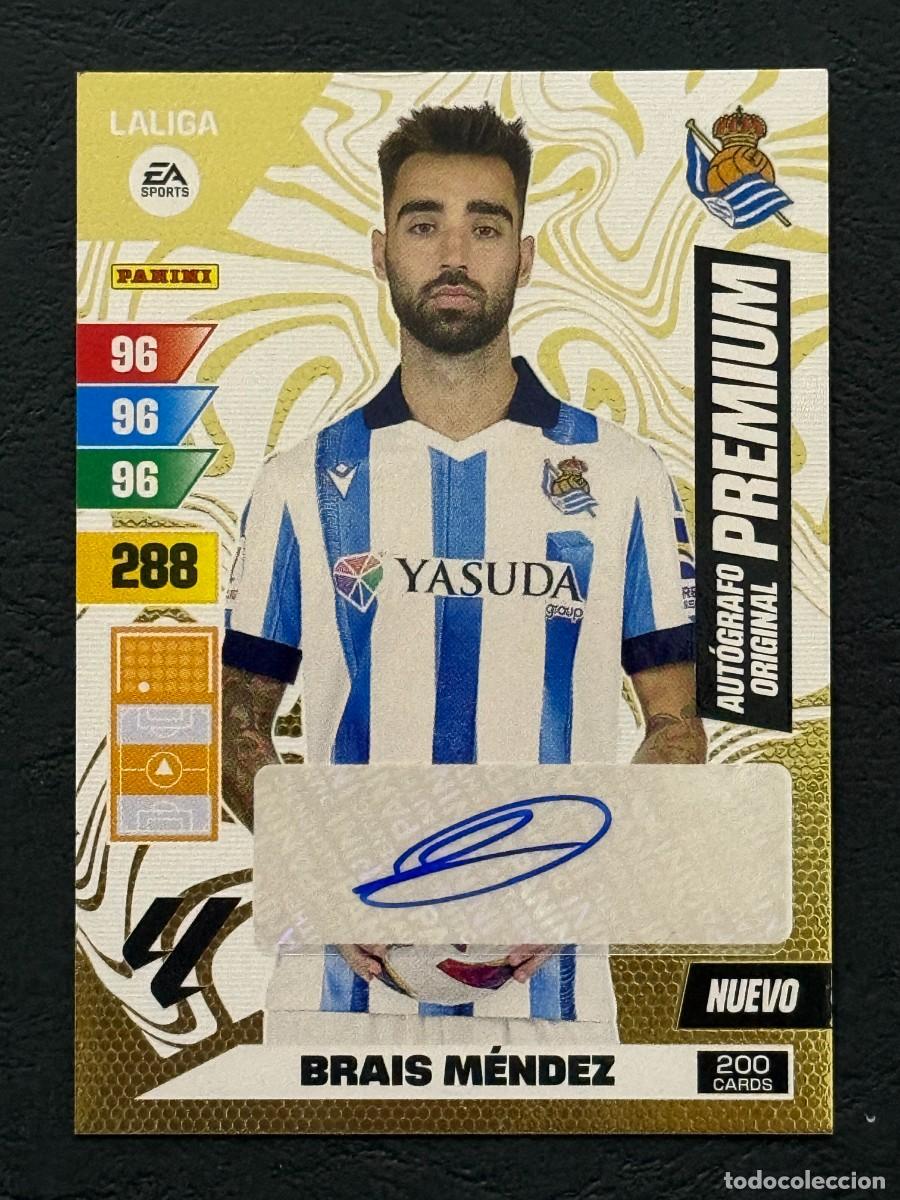 Fu&szlig;ball-Sticker: AUTOGRAFO ORIGINAL BRAIS MENDEZ (REAL SOCIEDAD) NUEVO DE SOBRE ADRENALYN XL 2023 2024 23 24 PANINI