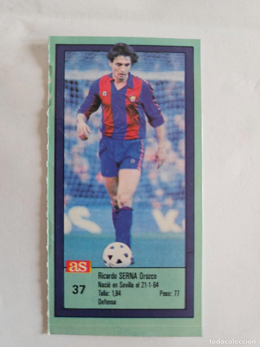 Football Stickers: CROMO PEGATINA. F&Uacute;TBOL ASES LIGA FUTBOL 89 90 1989 1990. DIARIO AS 37 RICARDO SERNA FC BARCELONA