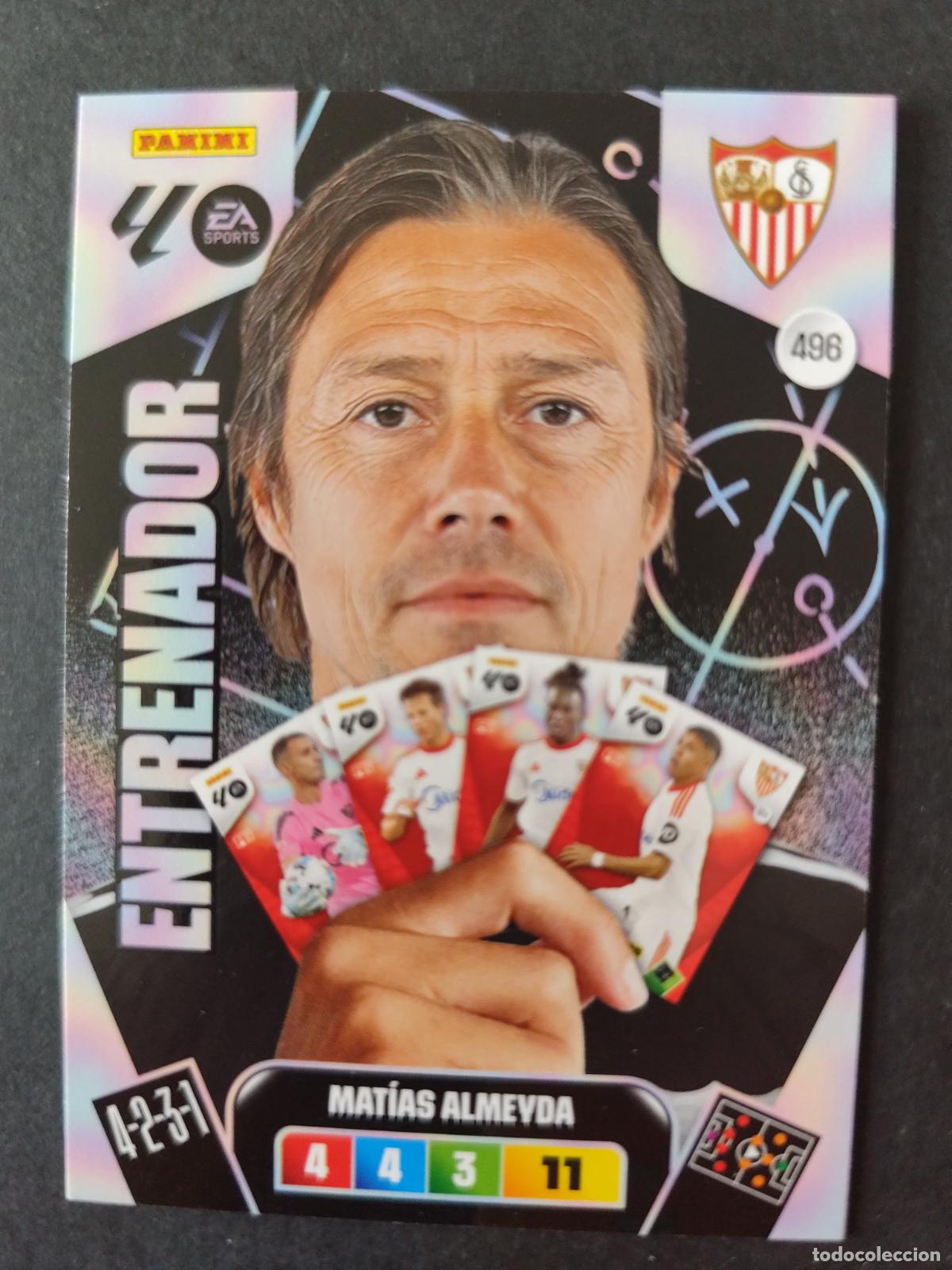 Football Stickers: 496 MAT&Iacute;AS ALMEYDA SEVILLA ENTRENADOR ADRENALYN 2025 2026 25 26 PEDIDO M&Iacute;NIMO 2&euro;
