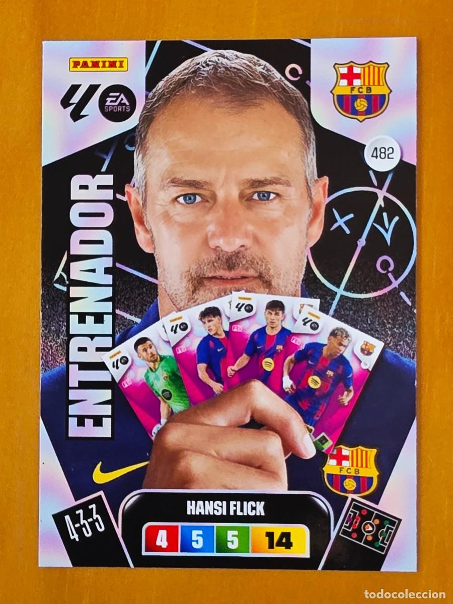 Cromos de F&uacute;tbol: 482 Hansi Flick, FC Barcelona, Entrenador, Panini Adrenalyn XL Liga 2025 2026 25 26