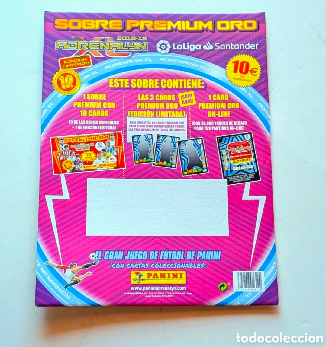Cromos de F&uacute;tbol: Cart&oacute;n Sobre cromos Premium Oro Adrenalyn XL 2018/19. Panini. Liga Santander