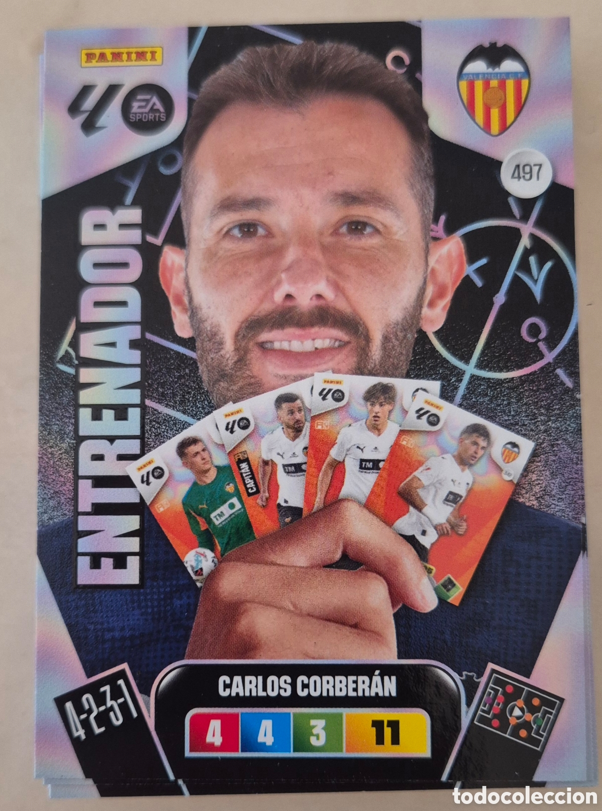 Cromos de F&uacute;tbol: 497 corberan entrenador Valencia adrenalyn 2026