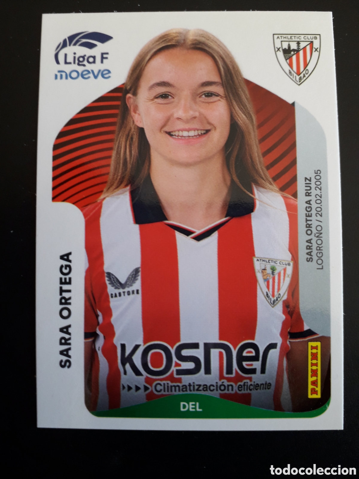 Cromos de F&uacute;tbol: SARA ORTEGA ATHLETIC BILBAO N&deg; 40 LIGA F FEMENINA 2025 2026 25 26 PANINI SIN PEGAR PEDIDO M&Iacute;NIMO 3&euro;.