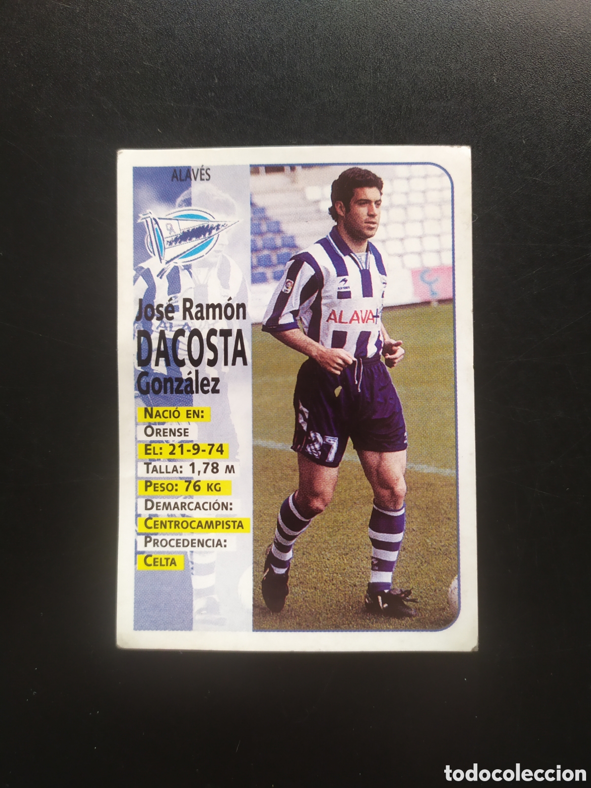 Cromos de F&uacute;tbol: Liga 1998 1999 98 99 panini sports Dacosta n&deg; 323 Alav&eacute;s