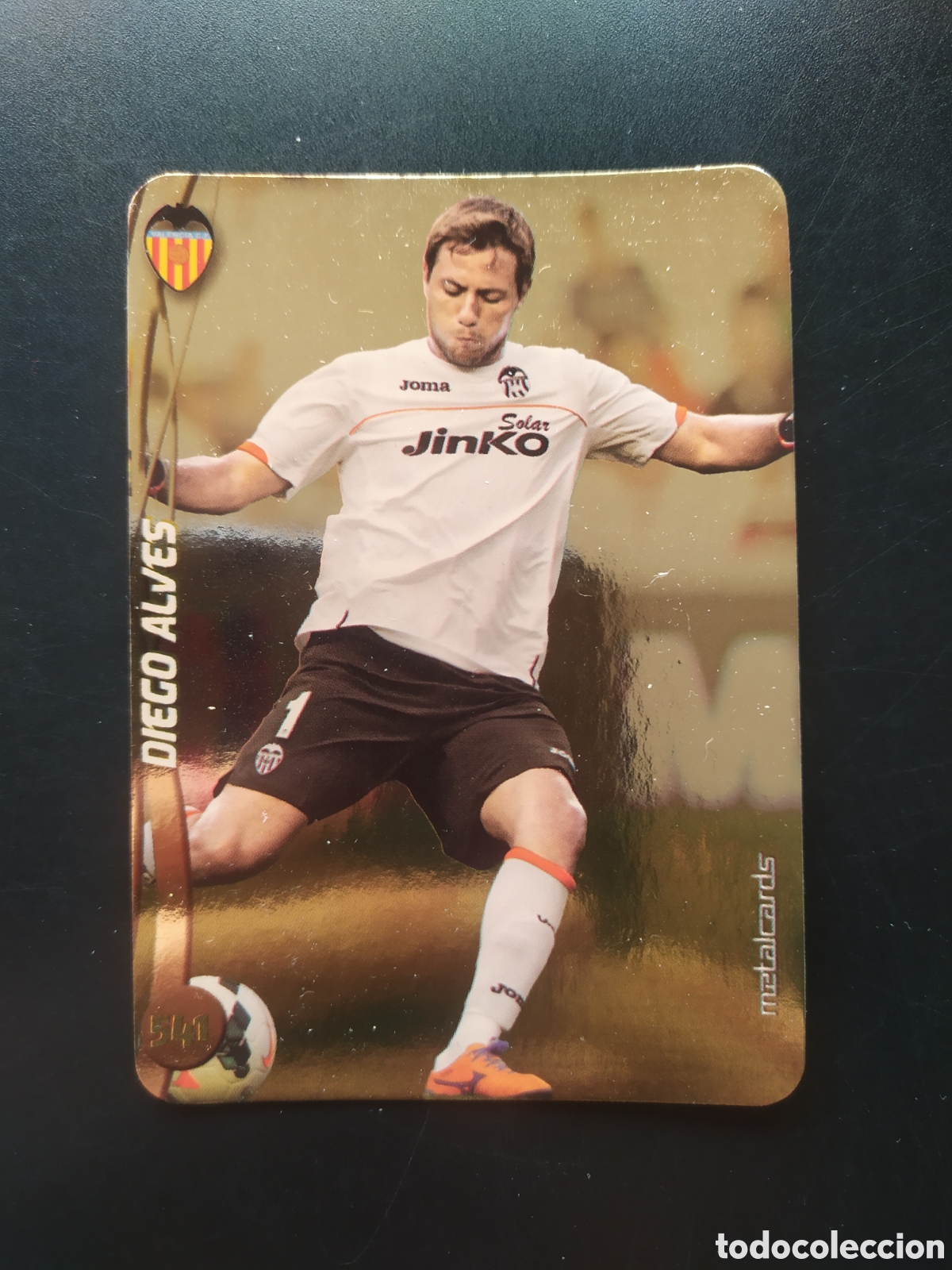 Cartes &agrave; collectionner de Football: Mundicromo fichas Liga 2014 2015 14 15 Diego Alves top brillo liso dorado n&deg; 541 Valencia