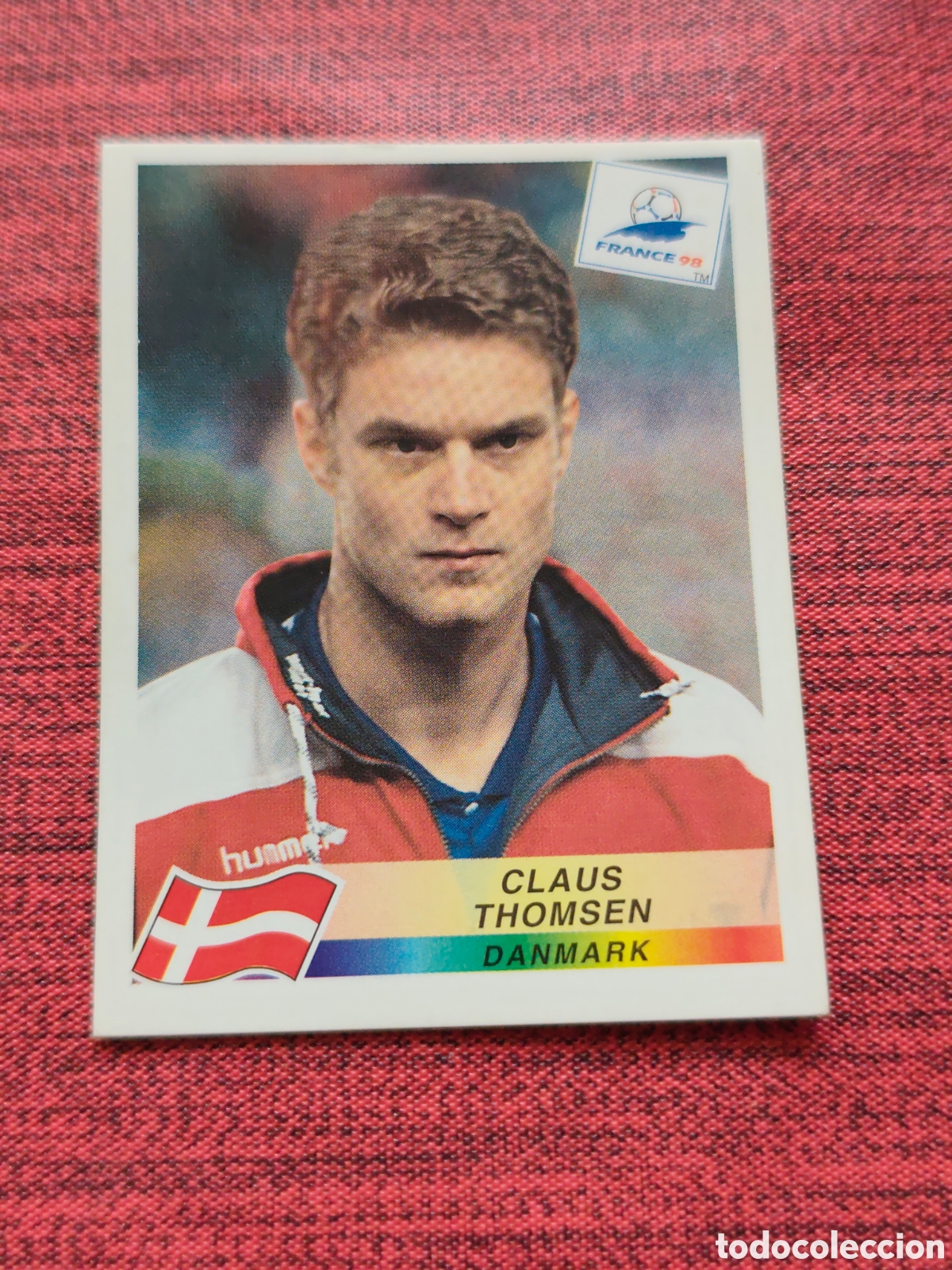 Fu&szlig;ball-Sticker: 220 THOMSEN DINAMARCA FRANCE FRANCIA 98 PANINI