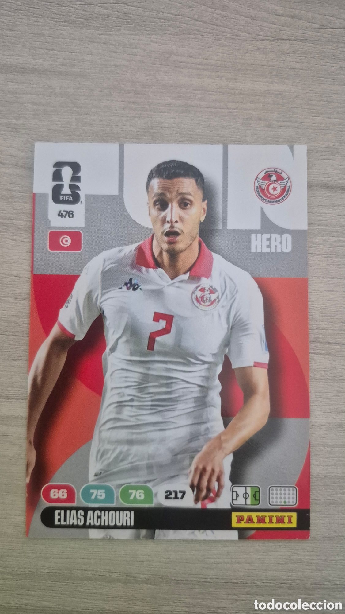 Cromos de F&uacute;tbol: N&deg;476 T&uacute;nez El&iacute;as Achouri Adrenalyn FIFA World Cup 2026
