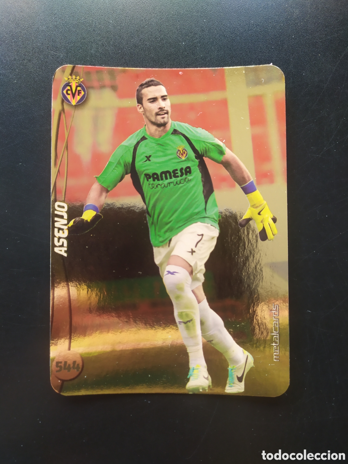Cromos de f&uacute;tbol: Mundicromo fichas Liga 2014 2015 14 15 Sergio Asenjo top brillo liso dorado n&deg; 544 Villarreal