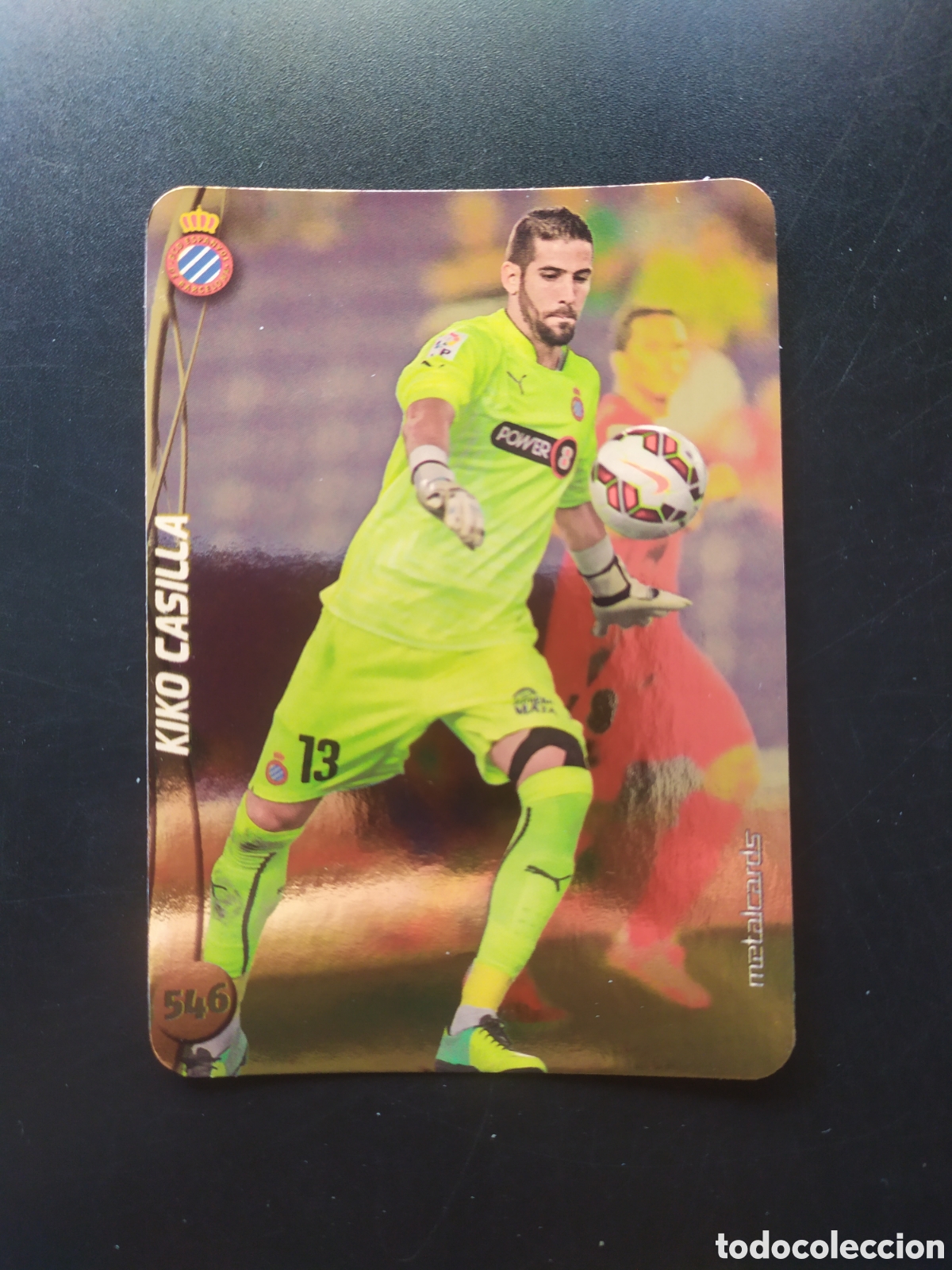 Football Stickers: Mundicromo fichas Liga 2014 2015 14 15 Kiko Casilla top brillo liso dorado n&deg; 546 Espanyol