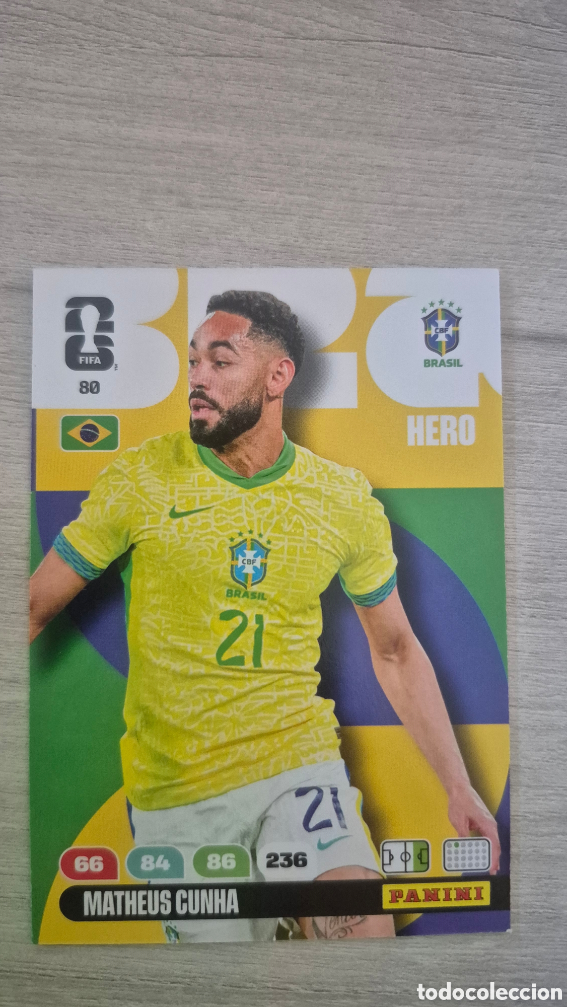 Cromos de F&uacute;tbol: N&deg;80 Brasil Matheus Cunha Adrenalyn FIFA World Cup 2026