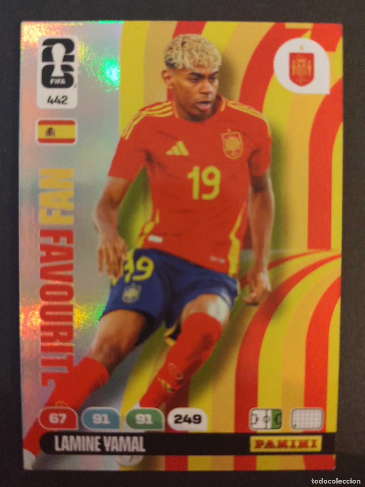 Cromos de F&uacute;tbol: 442 LAMINE YAMAL FAN FAVOURITE ESPA&Ntilde;A ADRENALYN MUNDIAL FIFA WORLD CUP 2026 PANINI