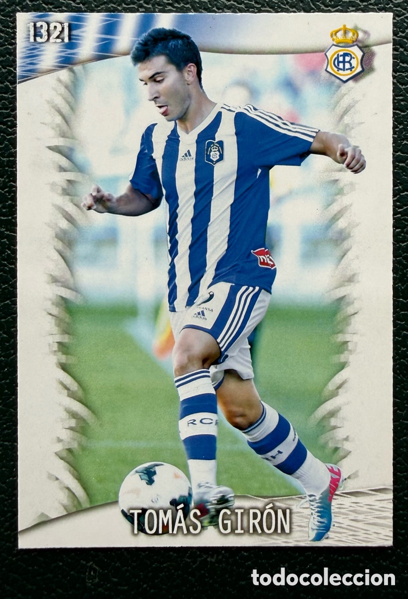 Football Stickers: 1321 TOMAS GIRON RECREATIVO DE HUELVA FICHAS ALBUM MUNDICROMO 2013 2014 13 14