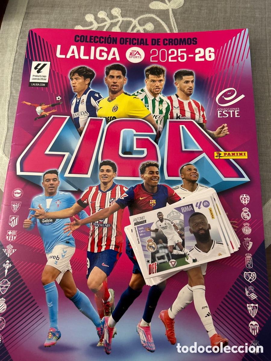 Fu&szlig;ball-Sticker: &Aacute;lbum La liga 25/26 Panini y 50 cromos sin pegar