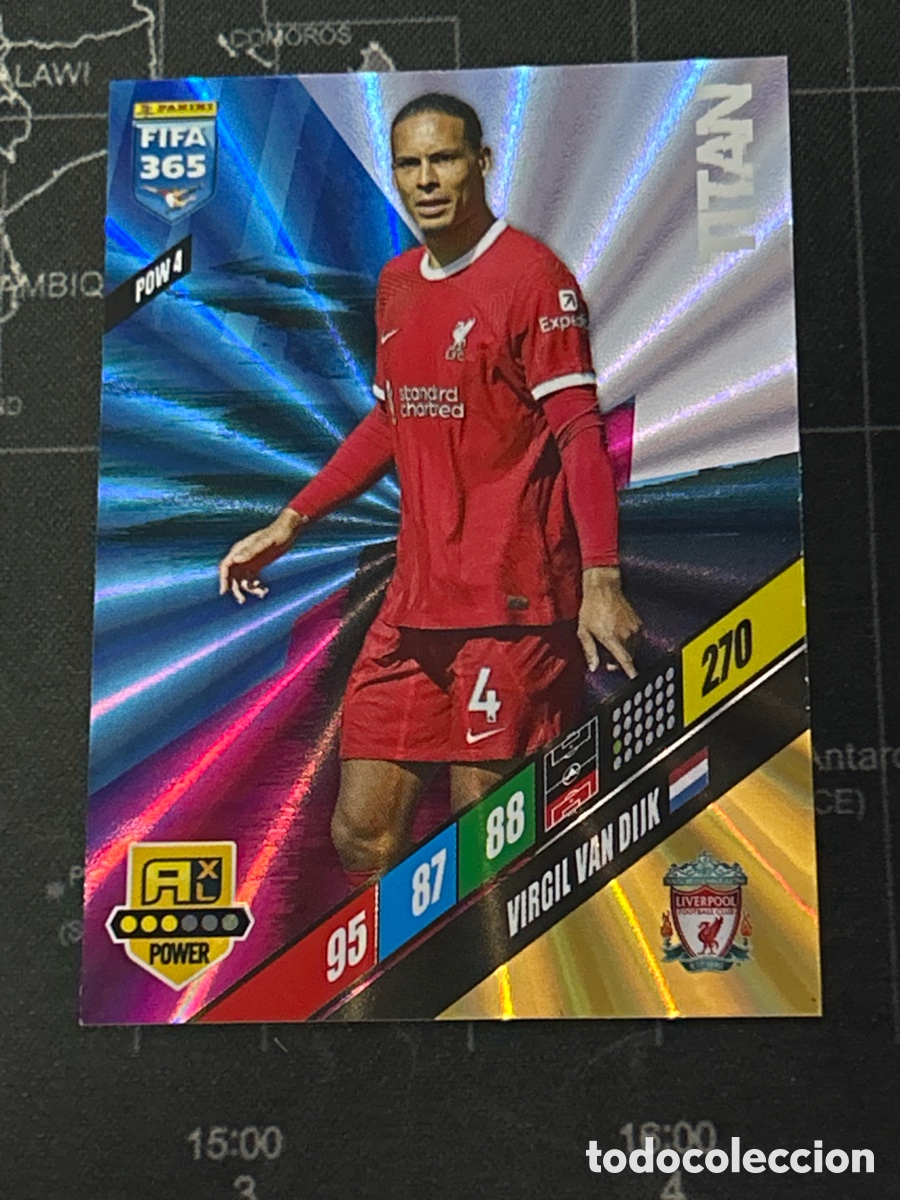 Cromos de F&uacute;tbol: POW 4 VIRGIL VAN DIJK (LIVERPOOL) TITAN PANINI ADRENALYN XL FIFA 365 2024 24