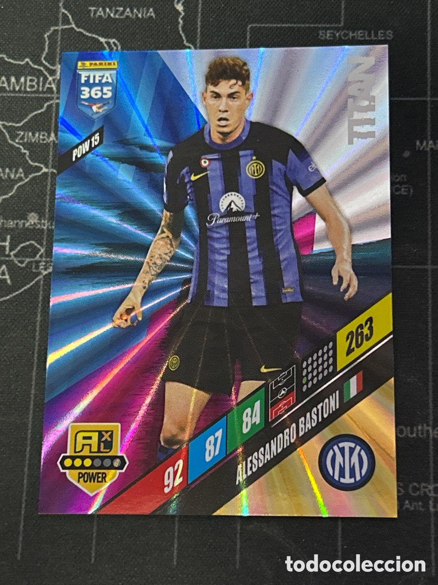 Cromos de F&uacute;tbol: POW 15 ALESSANDRO BASTONI (INTER MILAN) TITAN PANINI ADRENALYN XL FIFA 365 2024 24