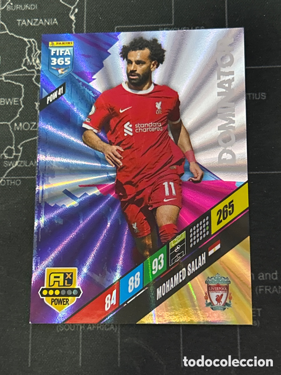 Cromos de F&uacute;tbol: POW 41 MOHAMED SALAH (LIVERPOOL) DOMINATOR PANINI ADRENALYN XL FIFA 365 2024 24