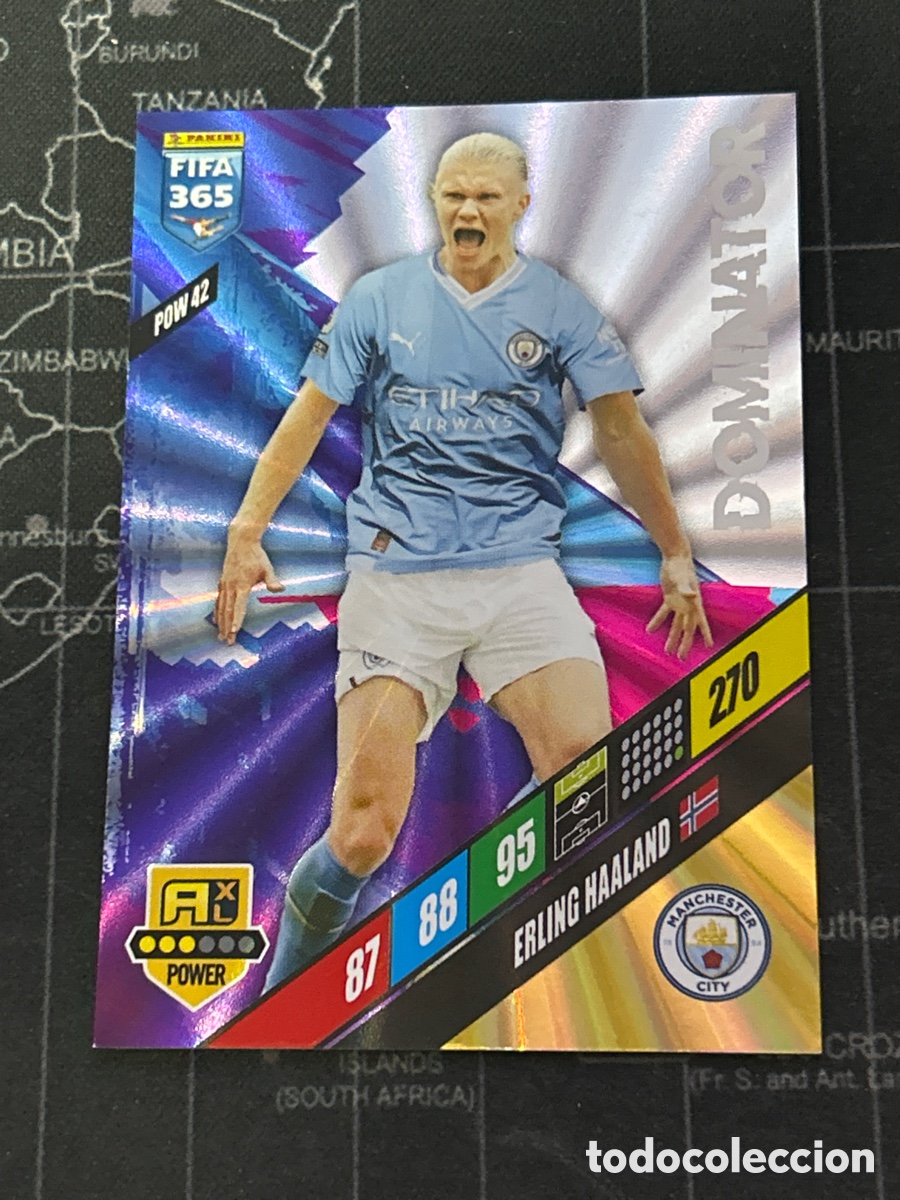 Cromos de F&uacute;tbol: POW 42 ERLING HAALAND (MANCHESTER CITY) DOMINATOR PANINI ADRENALYN XL FIFA 365 2024 24