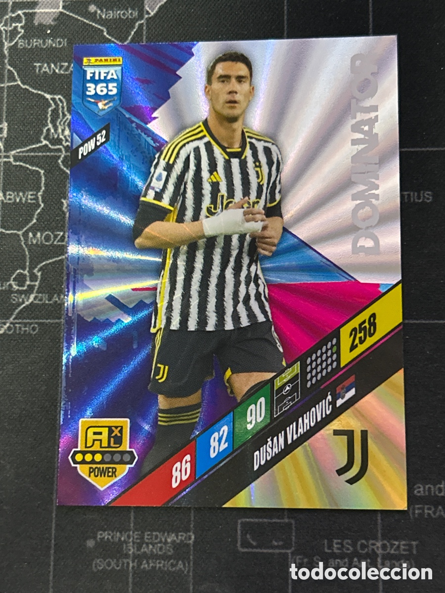 Cromos de F&uacute;tbol: POW 52 DUSAN VLAHOVIC (JUVENTUS) DOMINATOR PANINI ADRENALYN XL FIFA 365 2024 24