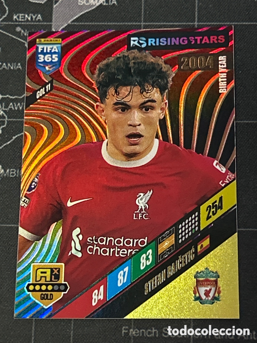 Football Stickers: GOL 11 STEFAN BAJCETIC (LIVERPOOL) RISING STAR PANINI ADRENALYN XL FIFA 365 2024 24