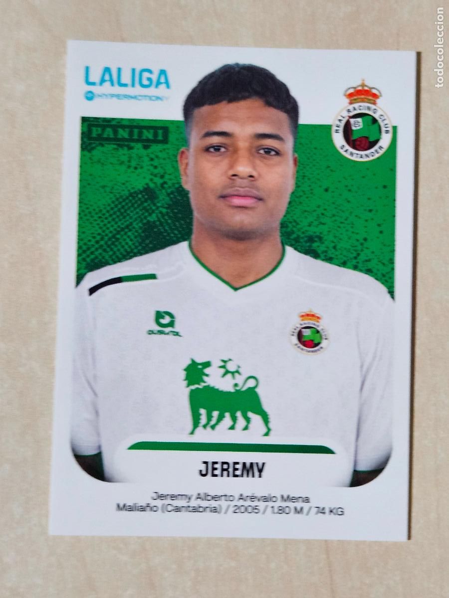Cromos de F&uacute;tbol: N&ordm; 341 JEREMY - RACING DE SANTANDER - CROMO - LIGA HYPERMOTION 2025 2026 SEGUNDA DIVISION 25 26