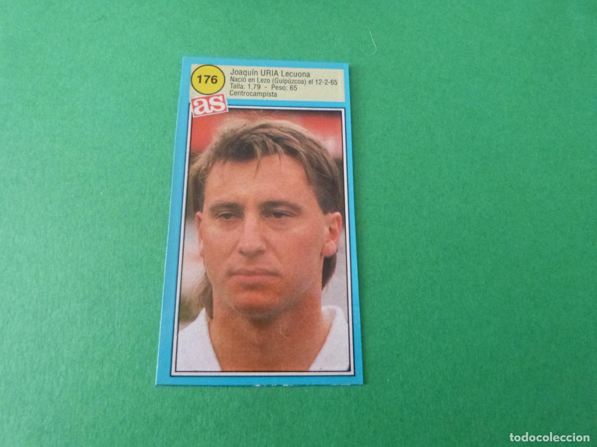 Cromos de F&uacute;tbol: CROMO FUTBOL URIA REAL SOCIEDAD RECORTADO N&ordm; 176 ASES DE LA LIGA 1990-1991/90-91 DIARIO AS