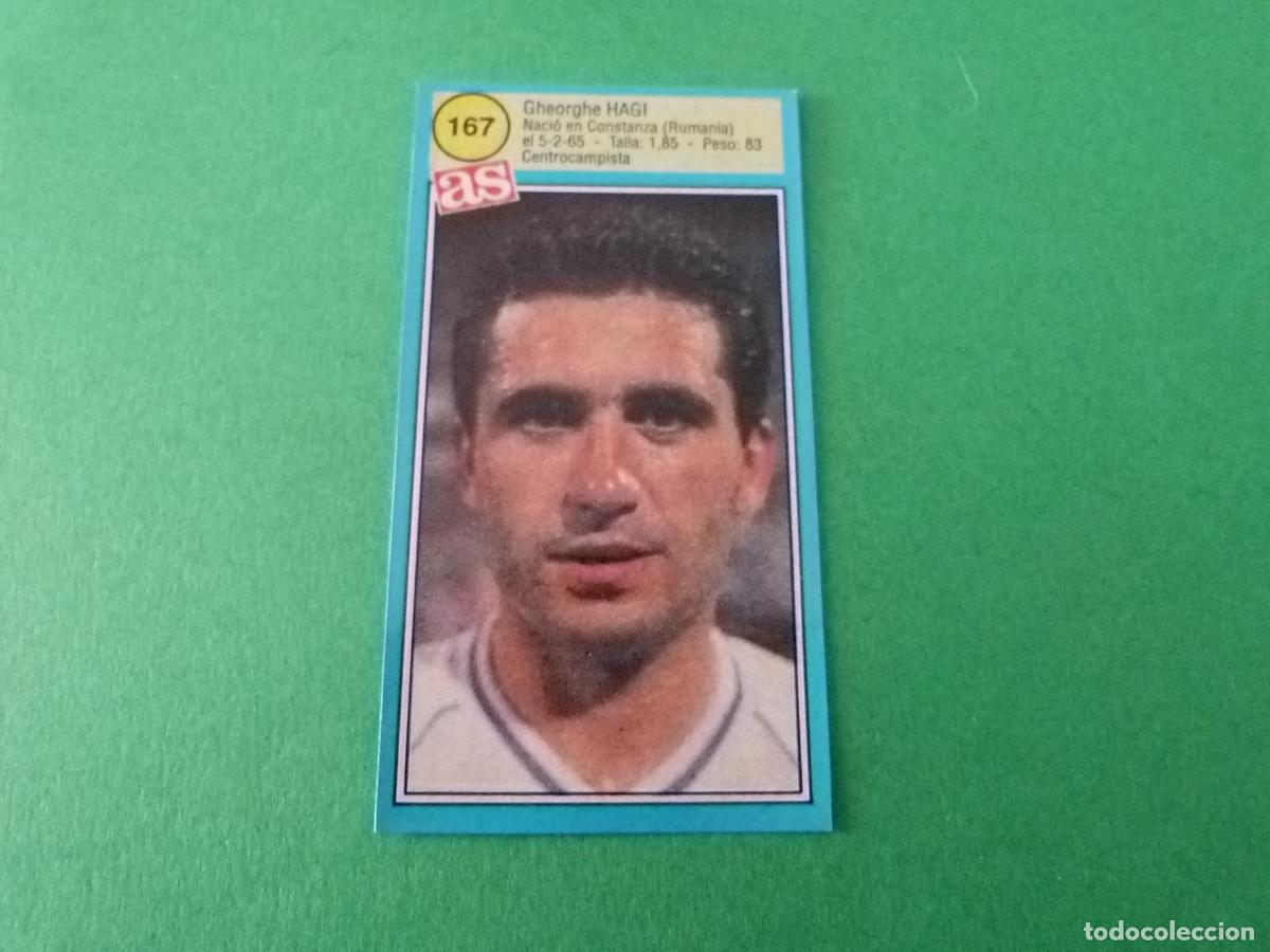 Cromos de F&uacute;tbol: CROMO FUTBOL HAGI REAL MADRID C.F. RECORTADO N&ordm; 167 ASES DE LA LIGA 1990-1991/90-91 DIARIO AS