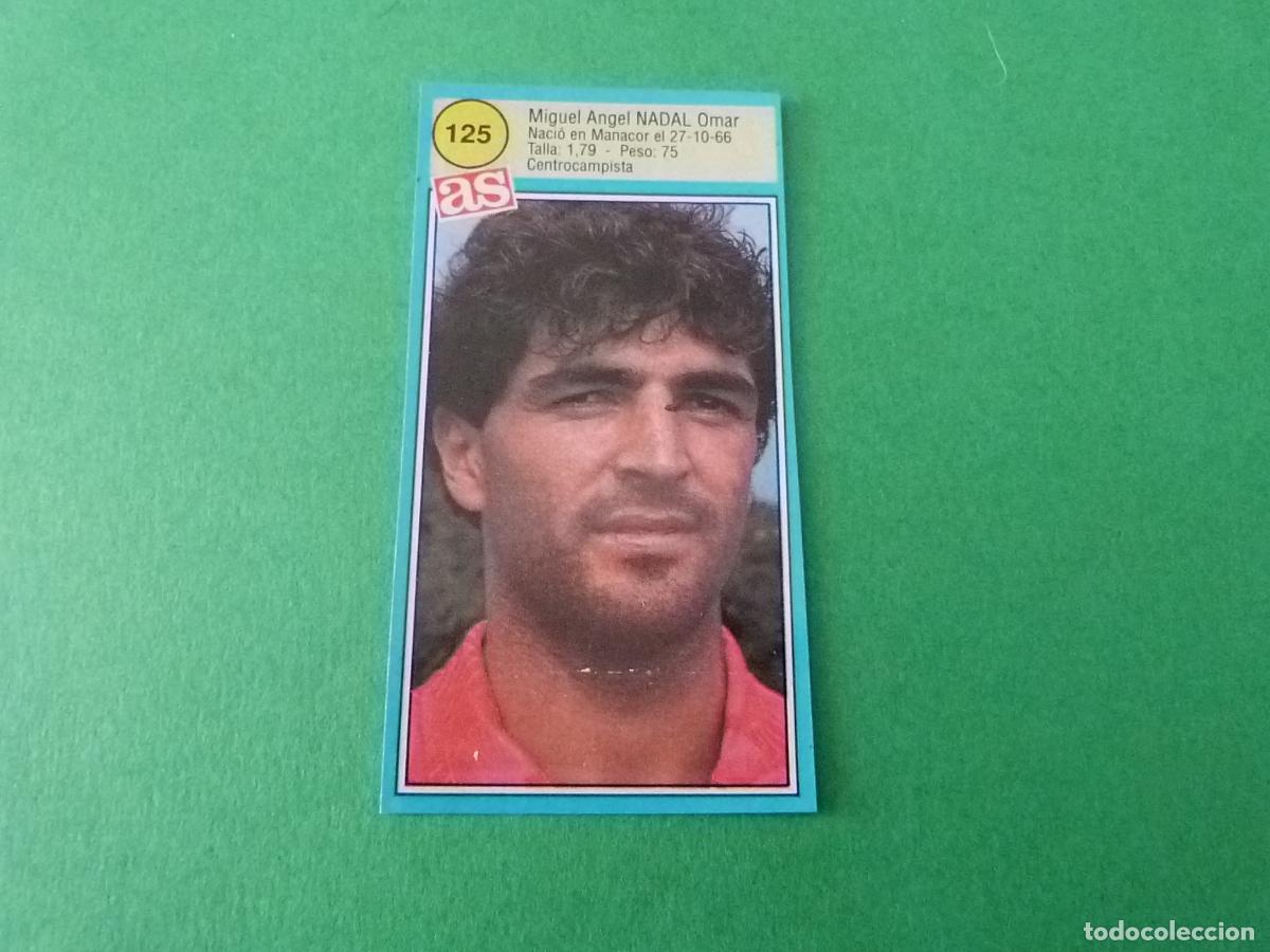 Football Stickers: CROMO FUTBOL NADAL R.C.D. MALLORCA RECORTADO N&ordm; 125 ASES DE LA LIGA 1990-1991/90-91 DIARIO AS