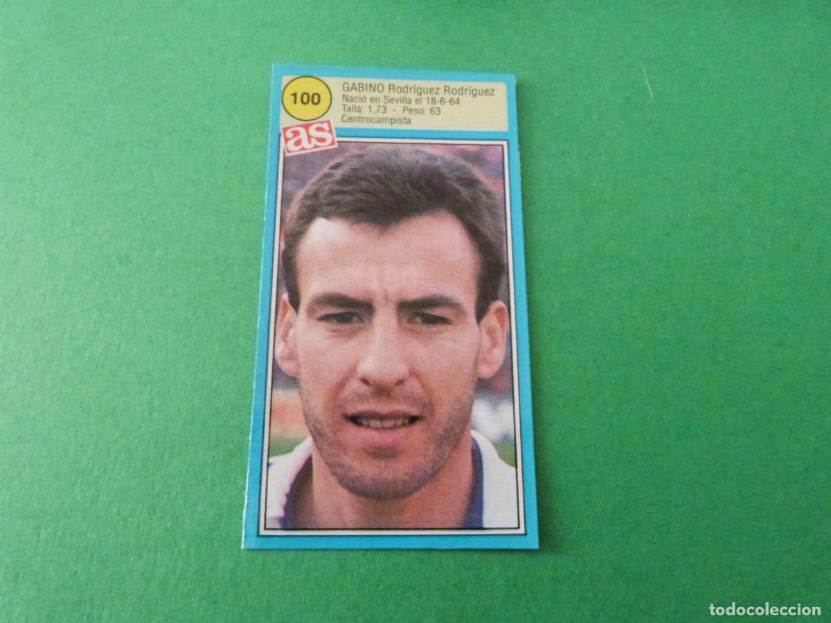 Cartes &agrave; collectionner de Football: CROMO FUTBOL GABINO RCD ESPA&Ntilde;OL-ESPANYOL RECORTADO N&ordm; 100 ASES DE LA LIGA 1990-1991/90-91 DIARIO AS