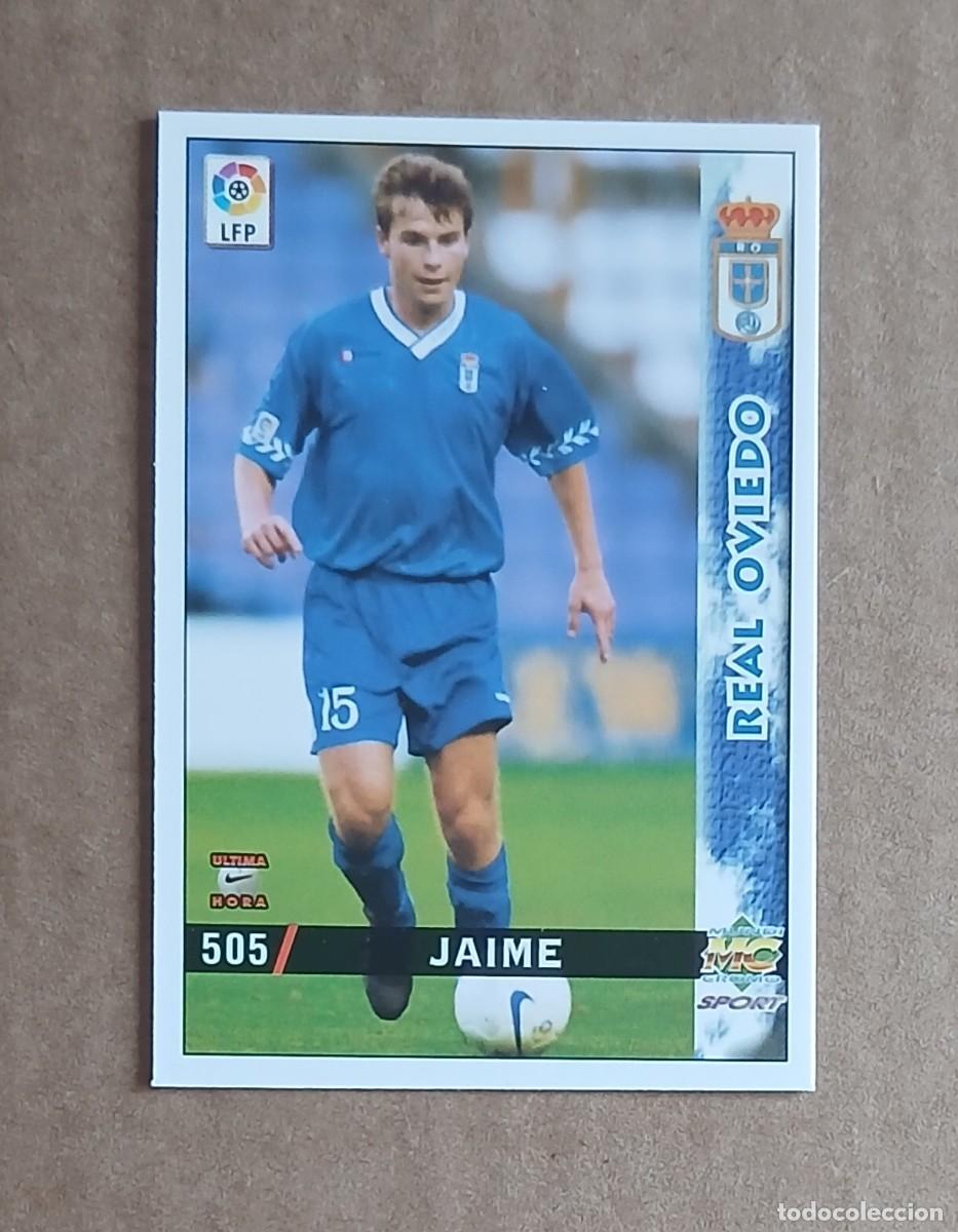 Football Stickers: CROMO &Uacute;LTIMA HORA n&ordm; 505 JAIME REAL OVIEDO MUNDICROMO LIGA 98-99.