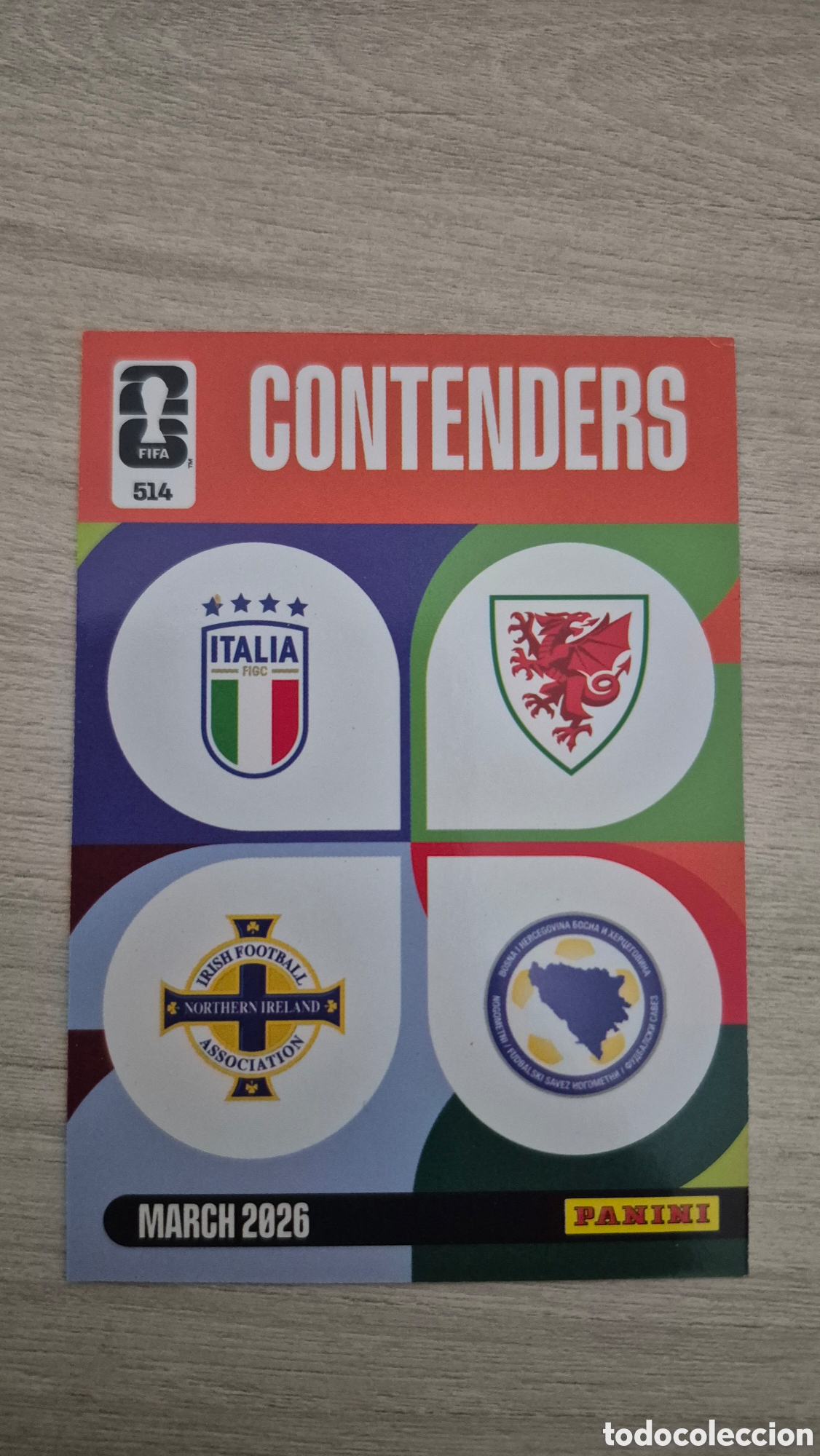 Football Stickers: N&deg;514 Contenders ITA-NIR/WAL-BIH Adrenalyn FIFA World Cup 2026