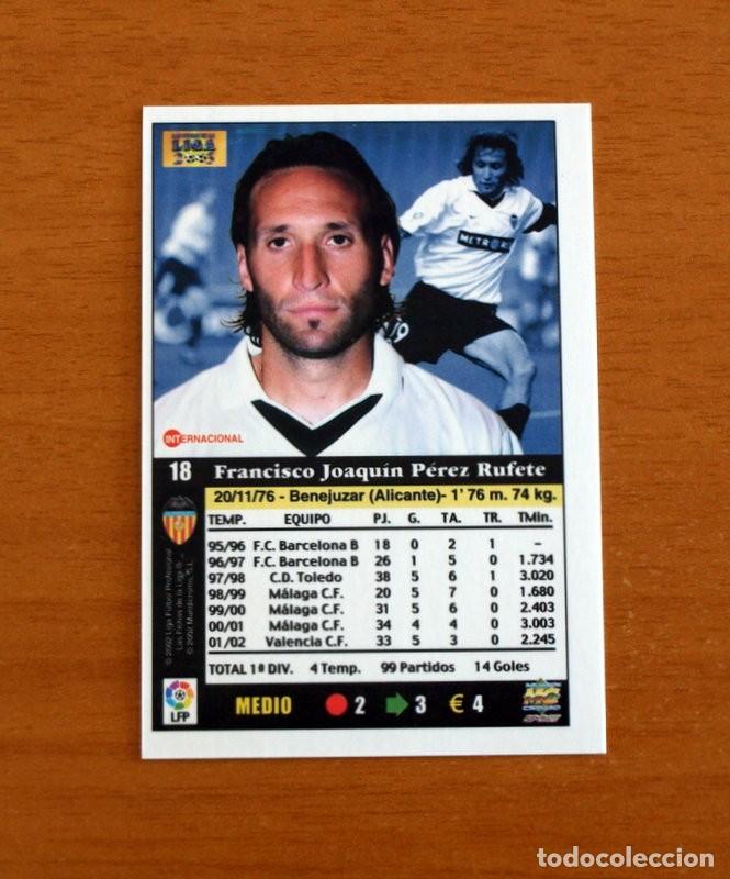 Cromos de F&uacute;tbol: Valencia - N&ordm; 18 Rufete - Mundicromo Las Fichas de la Liga 2002-2003, 02-03