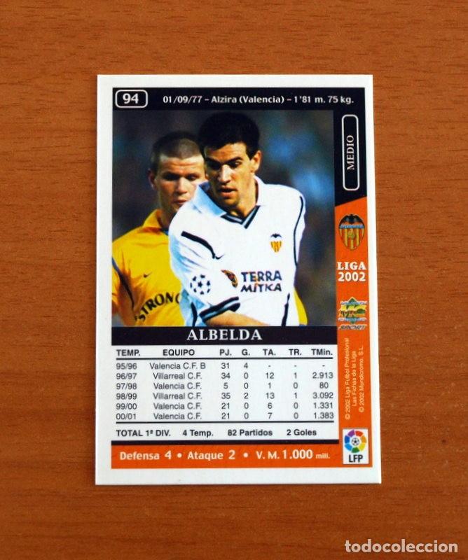 Football Stickers: Valencia - N&ordm; 94 Albelda - Mundicromo Las Fichas de la Liga 2001-2002, 01-02