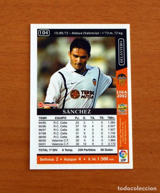 Football Stickers: Valencia - N&ordm; 104 S&aacute;nchez - Mundicromo Las Fichas de la Liga 2001-2002, 01-02